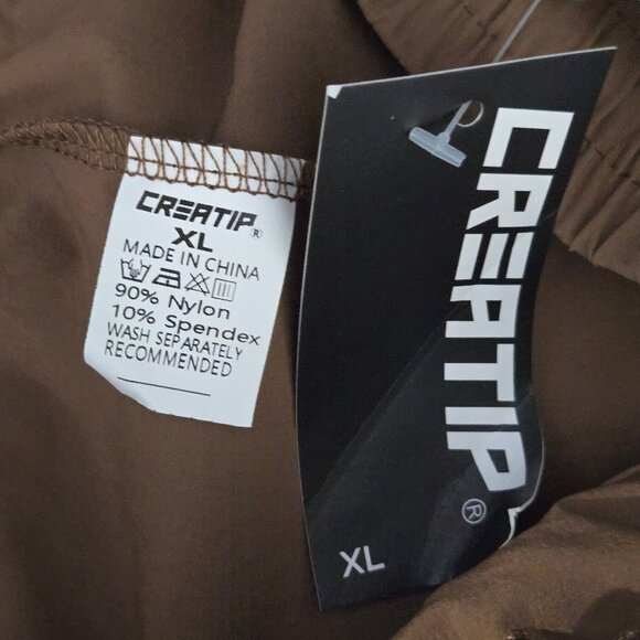 NWT | CREATIP Brown Performance Running Shorts | Zipper Pocket | Size XL - Picture 4 of 5